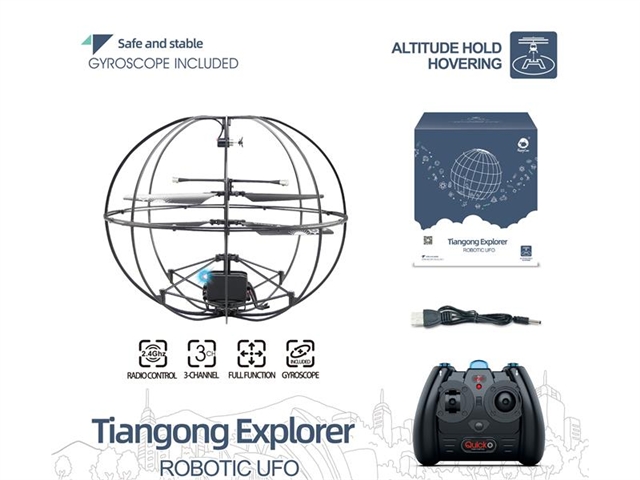 2.4G 3-way remote control fixed altitude flying ball (with gyroscope)