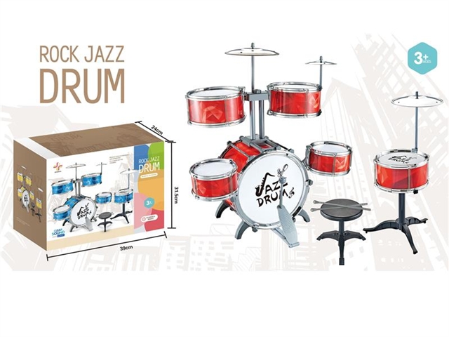 Flame red six drum childrens jazz drum