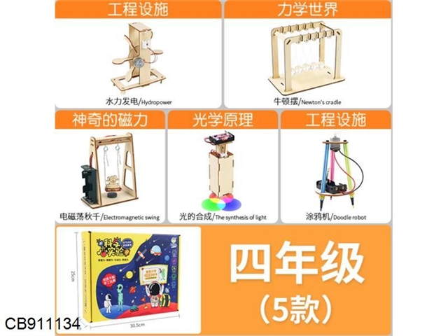Five piece set for grade 4 of Science Experiment Primary School