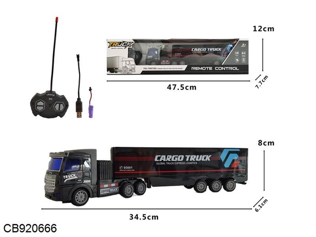 Alloy four way remote control container truck (including electricity)