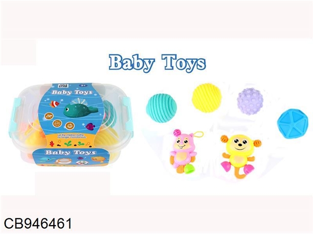 Enamel baby rattling bath toys (6pcs)
