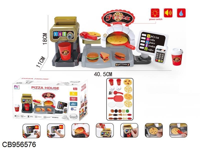 Food ordering machine with pizza coffee machine set