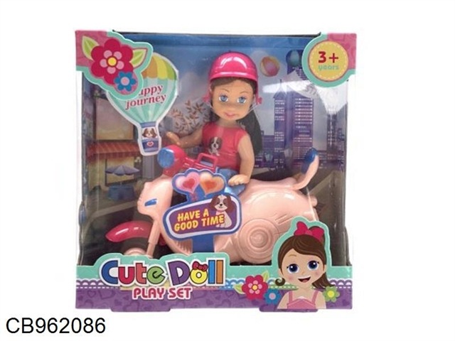 4.5 doll motorcycle set with ride