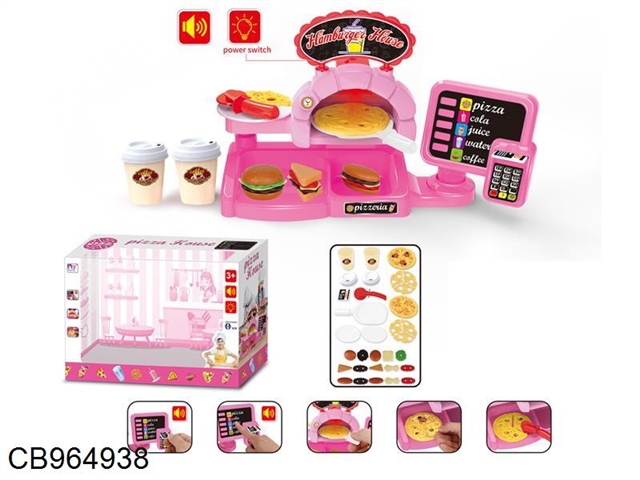 Pink ordering machine with pizza set