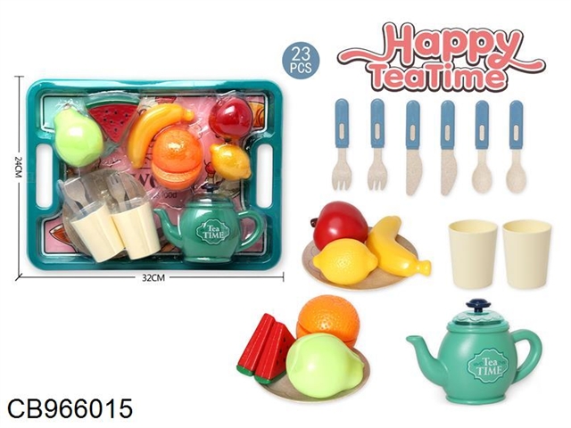 Delicious afternoon tea fruit plate (green) contains wheat straw environmental protection material