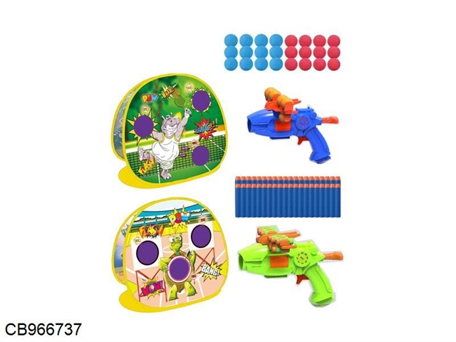 Shooting game stand (tortoise and hippo 2 in 1)