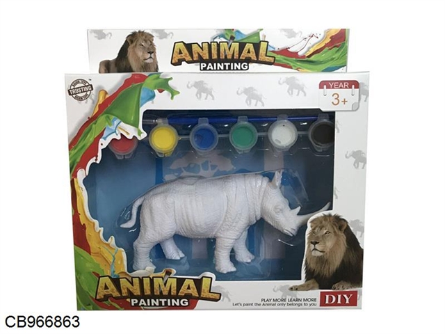 DIY animal painting - rhinoceros