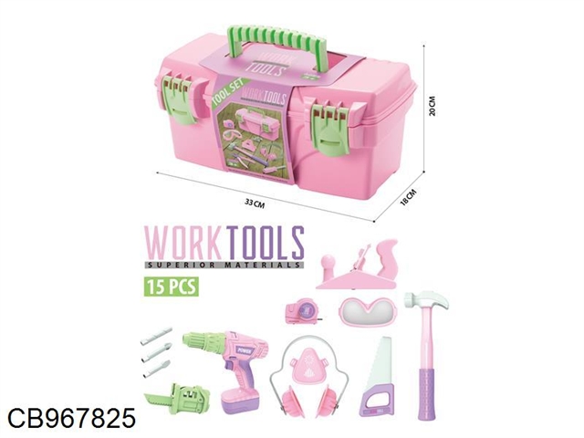 15pcs pink tool kit