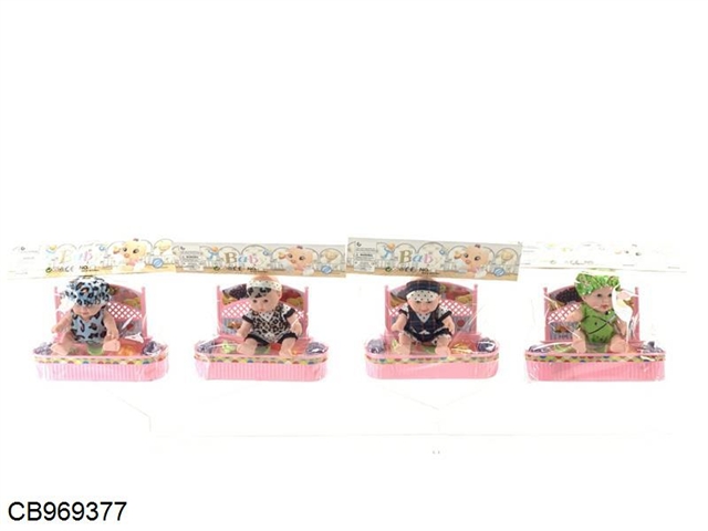 5-inch enamel 8 expression doll with fruit cabinet