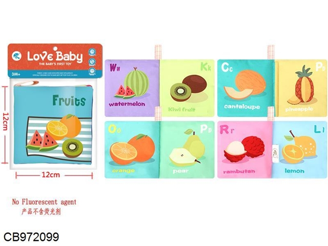 Fruit traffic cloth book with BB whistle (5 pages and 10 sides)