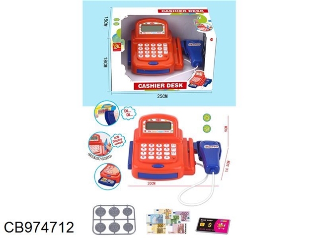 Key digital calculation cash register with coin