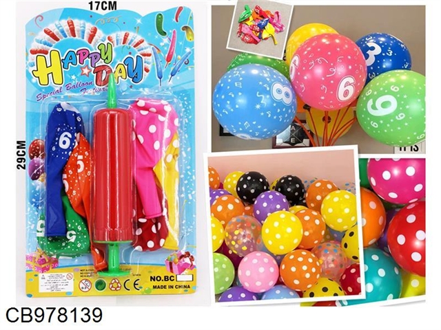 2 models of 6 balloons +1 pump