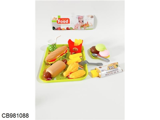 Hamburger chicken and other food sets