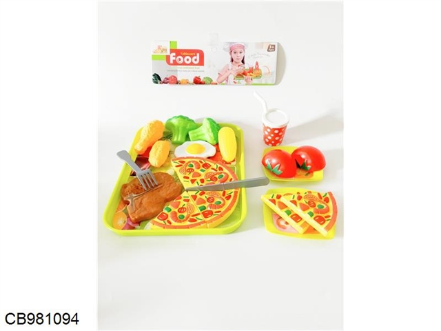 Cheele pizza steak Western food and other food sets