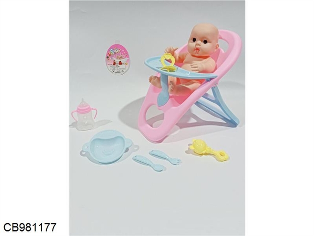 11.5 inch full body enamel doll dining chair dining suit