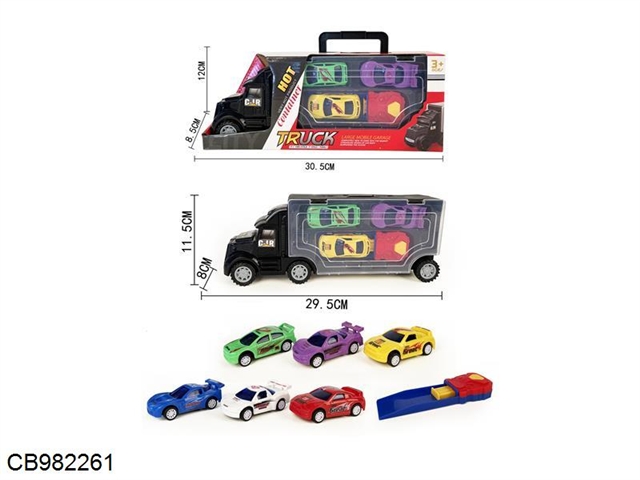Portable gift box container taxiing container truck towing 3 Return racing cars with catapults