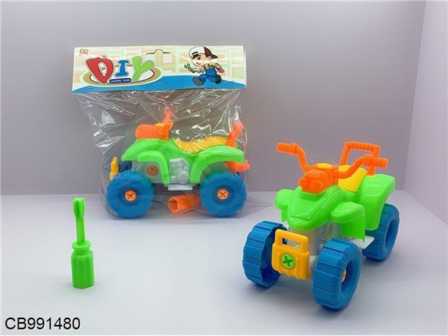 Puzzle disassembly cartoon beach motorcycle (four color mixed)