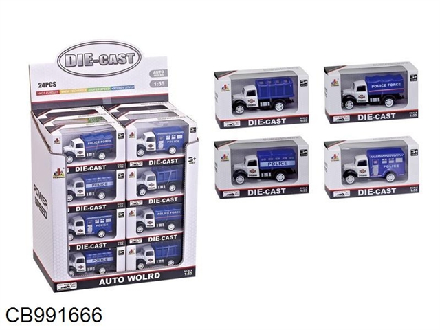 1: 55 alloy recovery police car (4 mixed packages, 24 pcs / box)