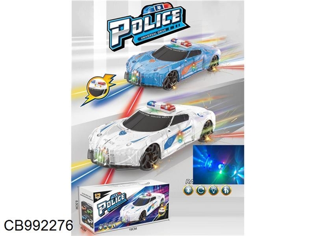 Electric universal light music transparent shell police car