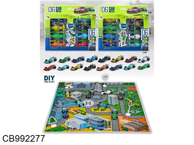 Alloy city scene series (8 taxiing F1 cars / 2 mixed loading)