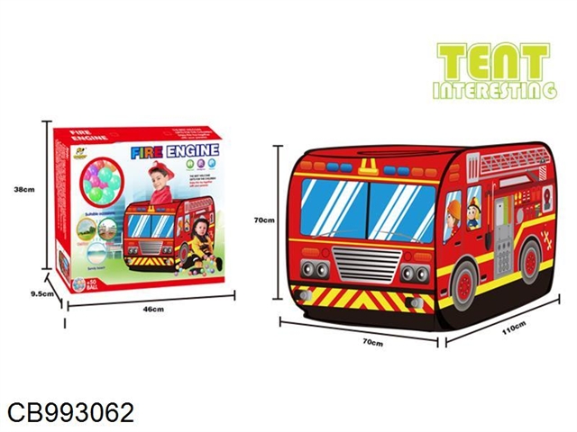 Childrens fire tent with 50 balls