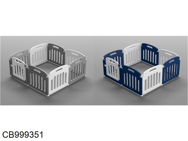 8 pieces of folding fence (1 piece of door fence, 7 pieces of large fence) 2 colors (gray white / blue white)