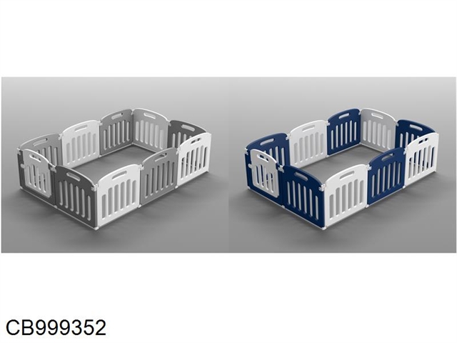 10 pieces of folding fence (1 piece of door fence, 9 pieces of large fence) 2 colors (gray white / blue white)