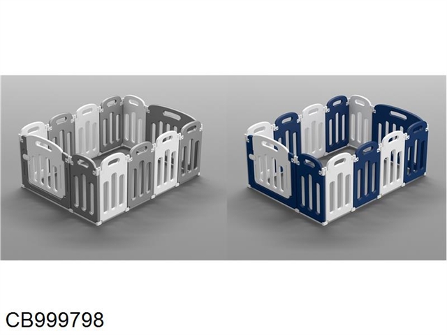 12 pieces of folding fence (1 door fence, 1 large fence, 10 small pieces) 2 colors (gray white / blue white)